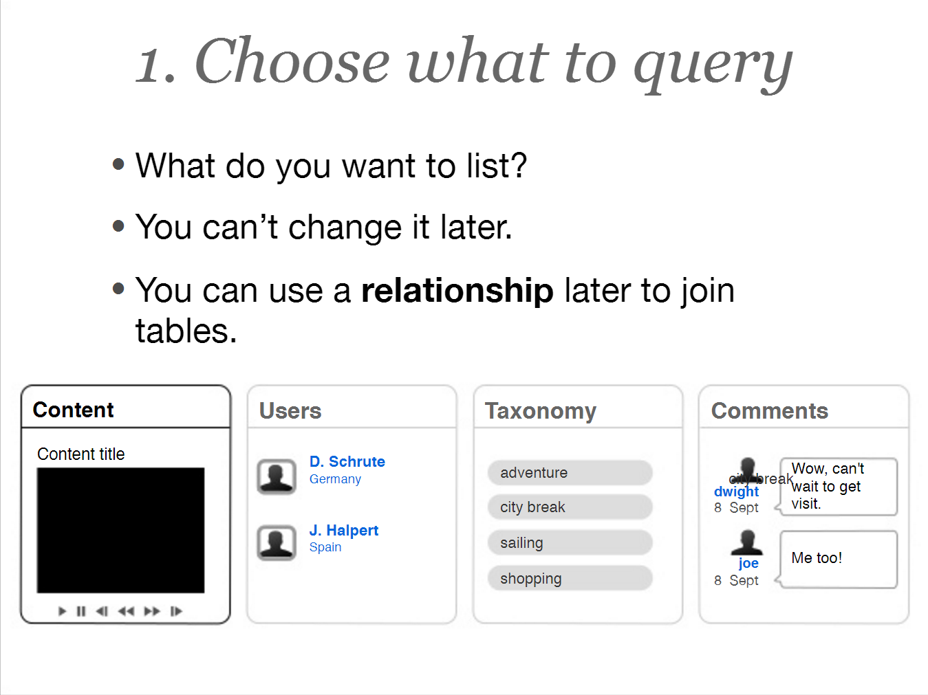 choose what to query