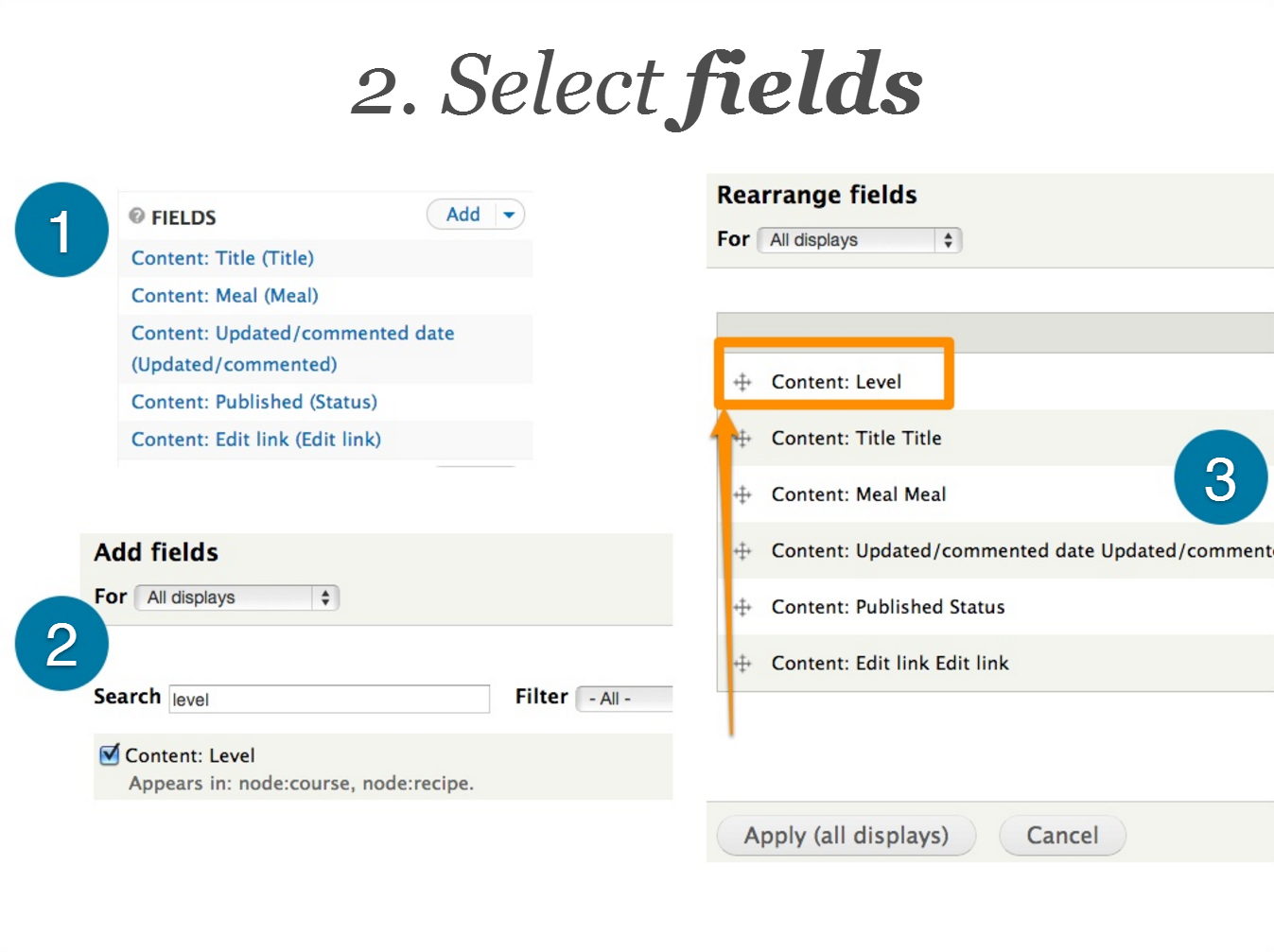 select fields